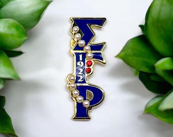 Sigma Gamma Rho (ΣΓΡ) 2 Rubies & 10 Pearls Brooch