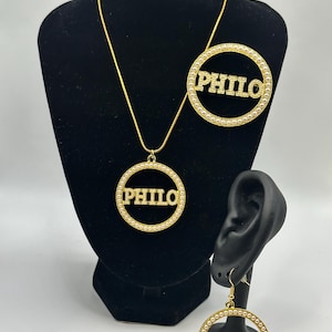 Philo Necklace, Earrings, Pin