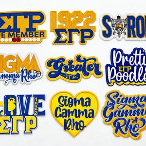 Blue and Gold Sorority Iron-on Patches Group 16