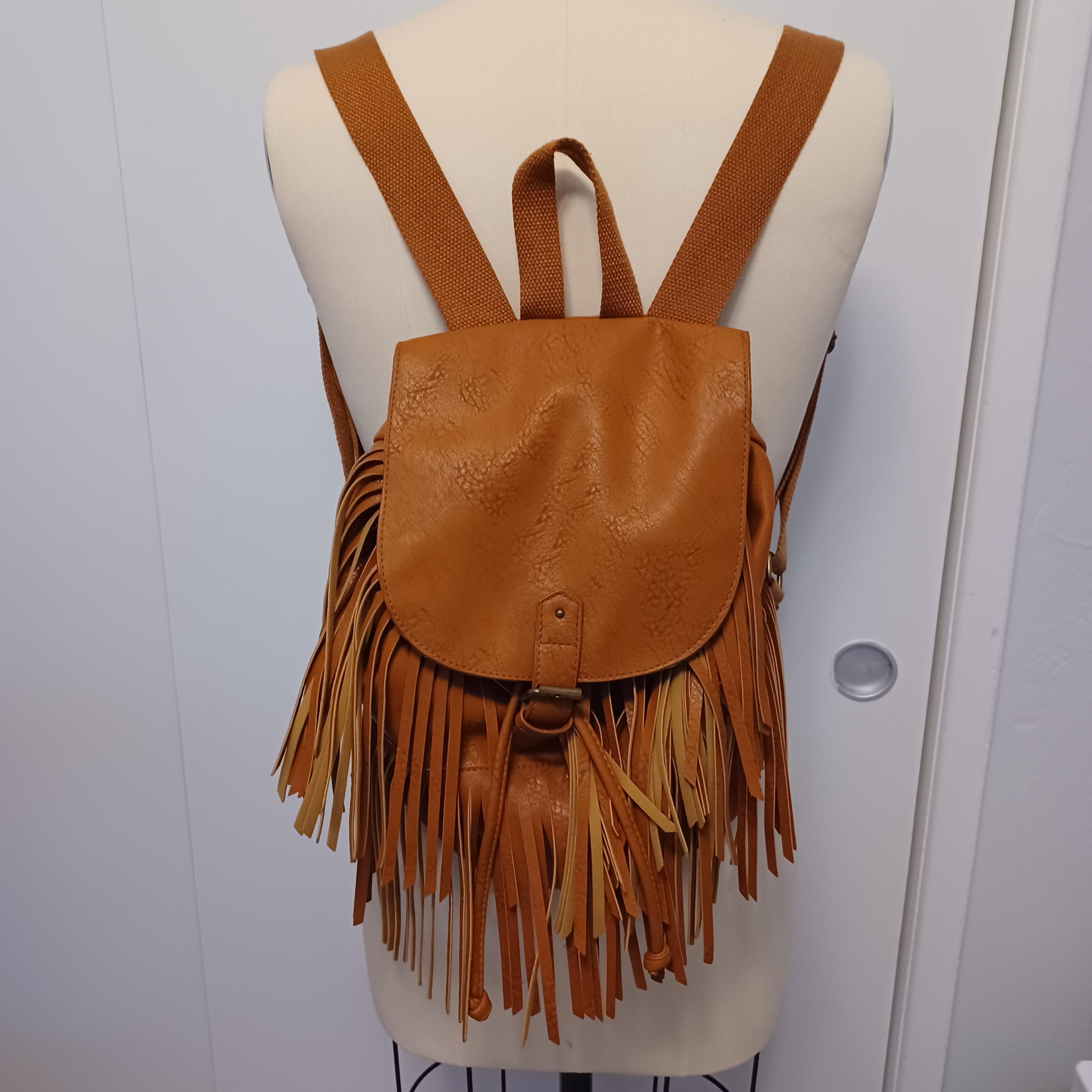 【SATIIIZ】Flan Fringe Vintage Backpack Fringe Backpack Bag – Hippie Vibe Tribe