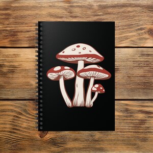Spiral Notebook - Vintage Style Mushroom Notebook,  Ruled Line, 6&quot; x 8&quot;, Gift For Someone Who Loves Mushrooms