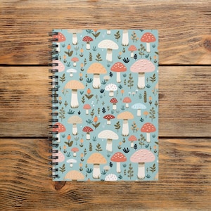 Spiral Notebook  - Mushroom Spiral Notebook - Ruled Line - 8x6, Gift For Mushroom Lovers, Hippie, Nature Notebook