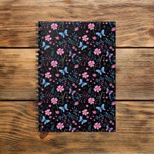 Spiral Notebook- Butterflies And Flower Spiral Notebook - Ruled Line, 8&quot;x6&quot;, Someone Who Loves Butterflies, Butterfly Notebook, Notepad