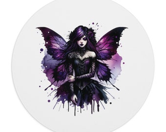Fairy Mouse Pad, Someone Who Loves Fairies, Purple and Black Fairy Mousepad