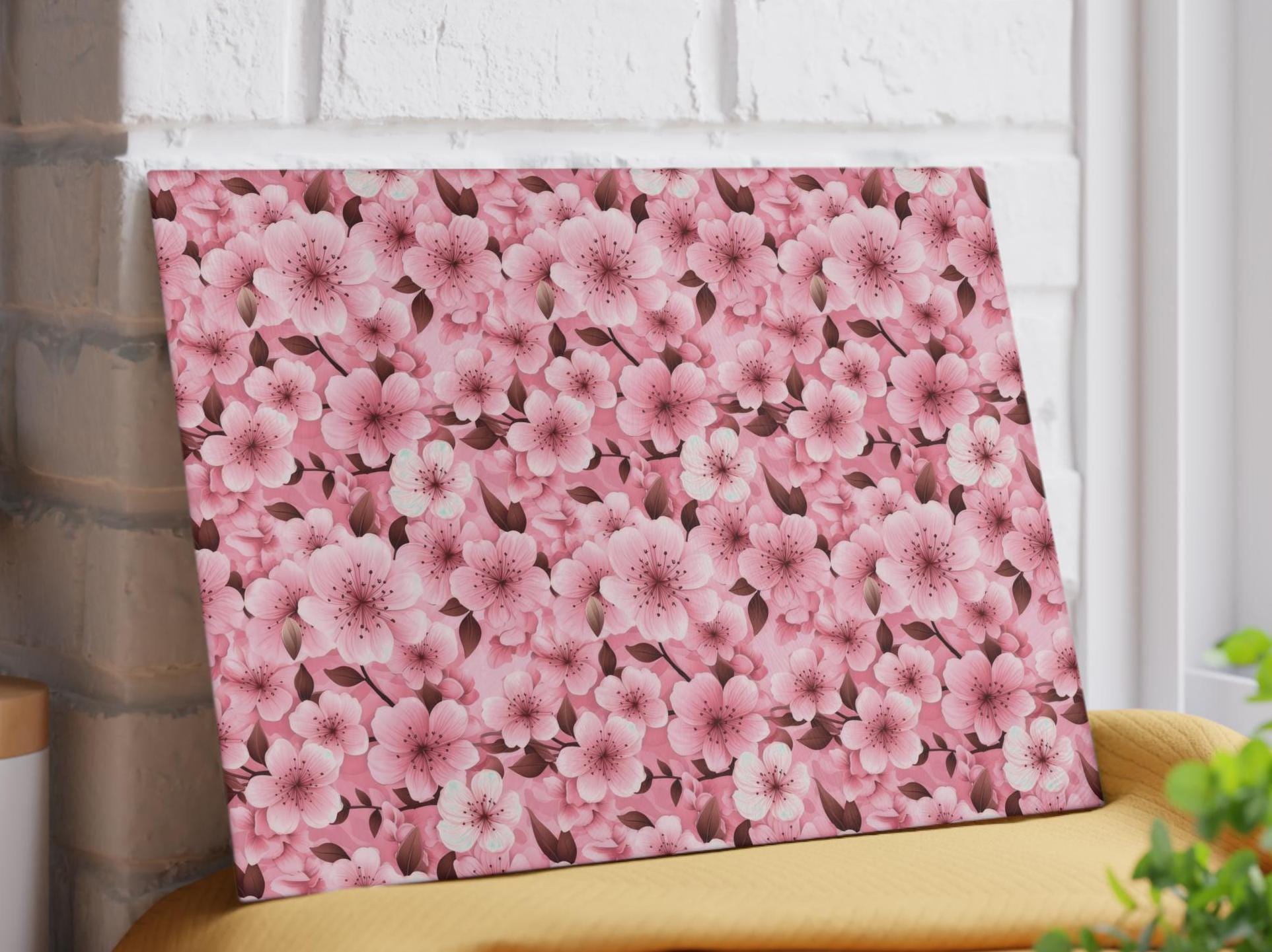thumbnail image 2 of Personalised Cherry Blossom Glass Chopping Board – Any Name – Kitchen Decor From Daily Gifts 2 of 4