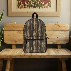 Camouflage Tree Bark Backpack, Hunters Gift, Camo Booksack, Hunting Bag, School Bag