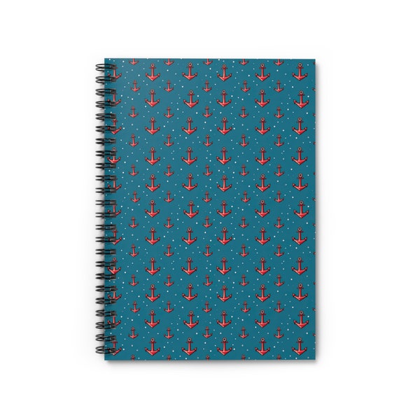 Spiral Notebook - Boat Anchor Notebook, Notepad,  Gift For Boat Captain, Someone Who Loves Boats,Ruled Line