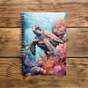 Sea Turtle Spiral Notebook: Ocean Marine Life Stationery