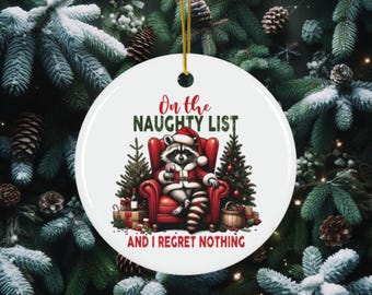 Funny Racoon Ceramic Ornament