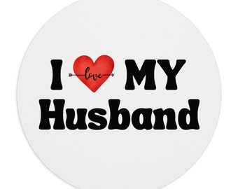 I Love My Husband Mouse Pad, Red Heart Love Mouse Pad, Anniversary Gift, Valentine's Day Gift