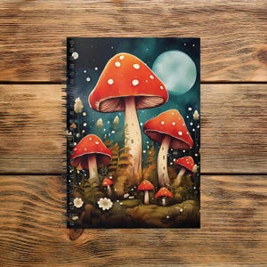 Spiral Notebook, Mushroom Notebook, Gift For Someone Who Loves Mushrooms Notepad, Ruled Line, 8&quot;x6&quot;