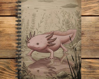Axolotl Spiral Notebook, Perfect for Animal Lovers, Journaling, Axolotl Gift