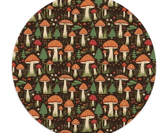 Mushroom Mouse Pad, Round, Rectangle, Computer Accessory, Someone Who Loves Mushrooms