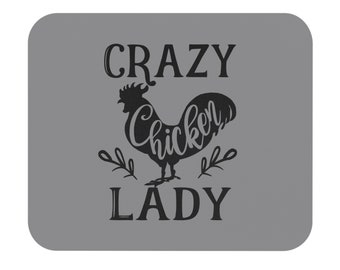 Crazy Chicken Lady Mouse Pad (Rectangle)