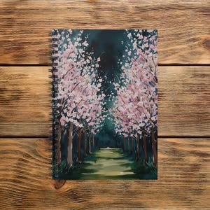 Cherry Blossom Dark Forest Notebook, Gift For Someone Who Loves Flowers,  Notebook, Ruled Line
