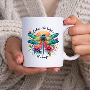Dragonfly Ceramic Mug, 11oz Cofee Cup