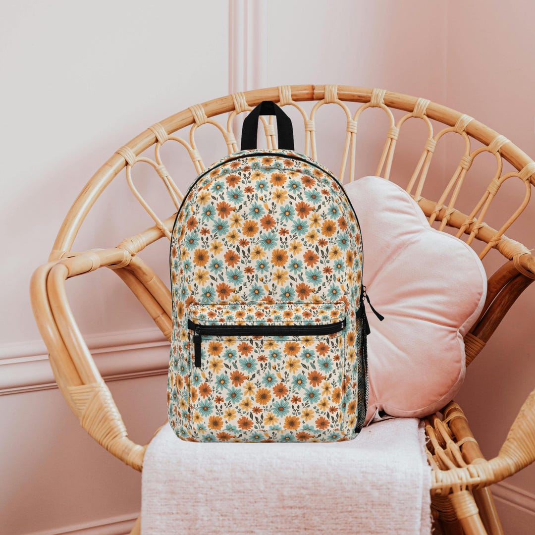 Flower Backpack, Someone Who Loves Flowers, Floral, Booksack, Book