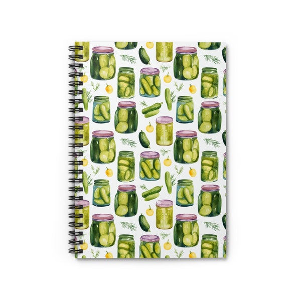 Spiral Notebook - Pickle Jar Spiral Notebook - Ruled Line, 8"x6" Pickle Lovers, Someone Who Loves pickles, Recipe Book, Pickle Jars