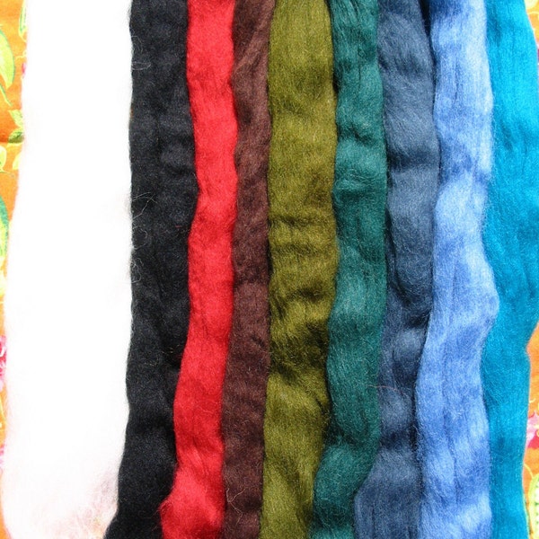 Wool Roving - 1 oz - Choose from 9 Colors - Great for Felting