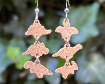 Dino Nugget Earrings, Sterling Silver Hooks