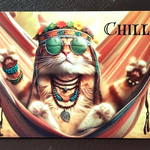 Yoga + Hippie + Vanlife + Katzen + Meditation + peace + flower power + Postkarten/funny hippie cats postcards
