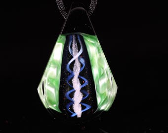 Preservation Pendant #3 Handblown keepsake necklace pendant made to order with ashes you provide.