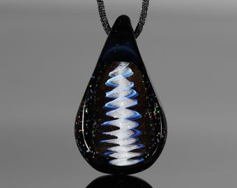 Preservation Pendant #2 Handblown keepsake necklace pendant made to order with ashes you provide.