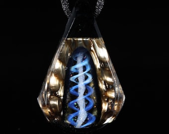 Preservation Pendant #1 Handblown glass keepsake necklace pendant made to order with ashes you provide.