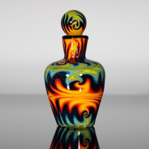URN #6 Wigwag handblown urn with fitted lid