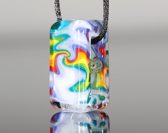 Pet Cremation Ash Necklace: Handblown Borosilicate Glass Memorial Pendant