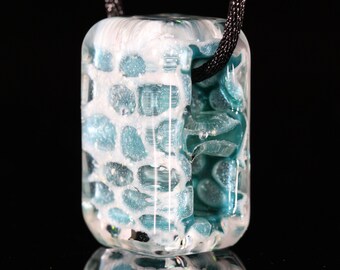BEREAVEMENT BLOCK #3 Pet ashes in glass necklace pendant. Made to order