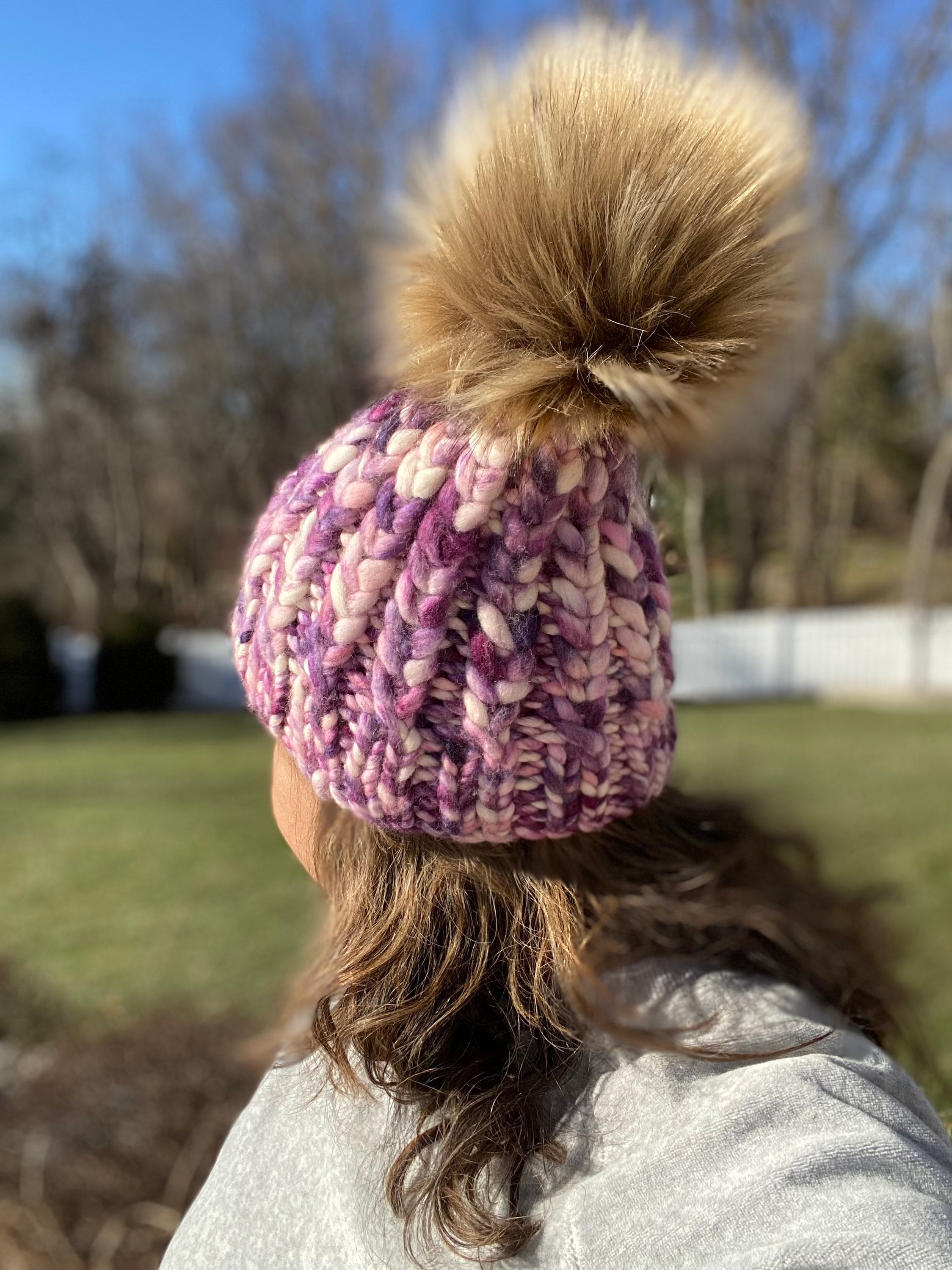 Merino Wool Knitted Hat - Grey Braided Hearts 100% Merino Wool Knit Hat | Braided Hearts Beanie – Honey  main image 2