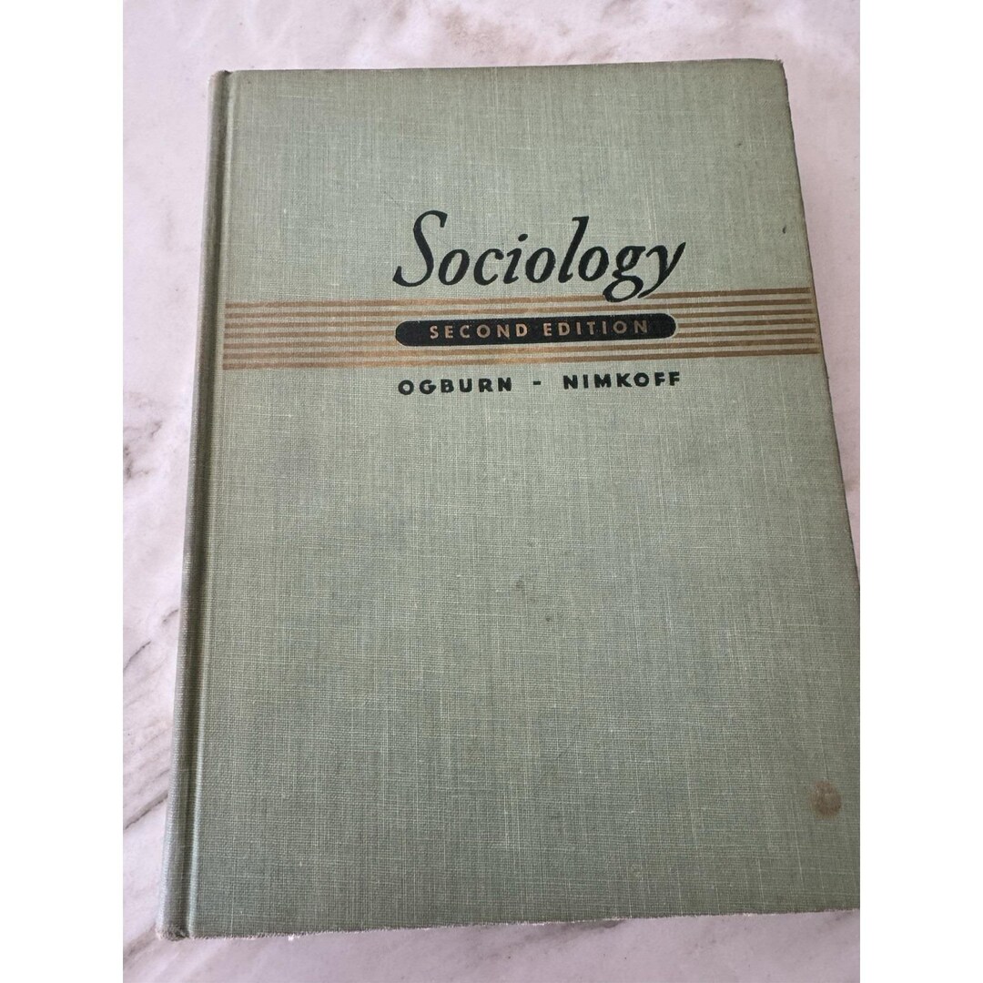 Vintage 1950 Sociology Second Edition Ogburn Nimkoff Houghton Mifflin - Etsy