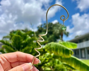 Wire Plant Stake, Air Plant Wire Hanger, Plant Charm, Whimsy Stick, Fairy Garden, Tillandsia, Suncatcher, Air Plant Holder, Window Decor