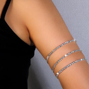 Minimalist Arm Cuff - Gold Upper Arm Band - Silver Arm Bracelet - Elegant Gift for Her
