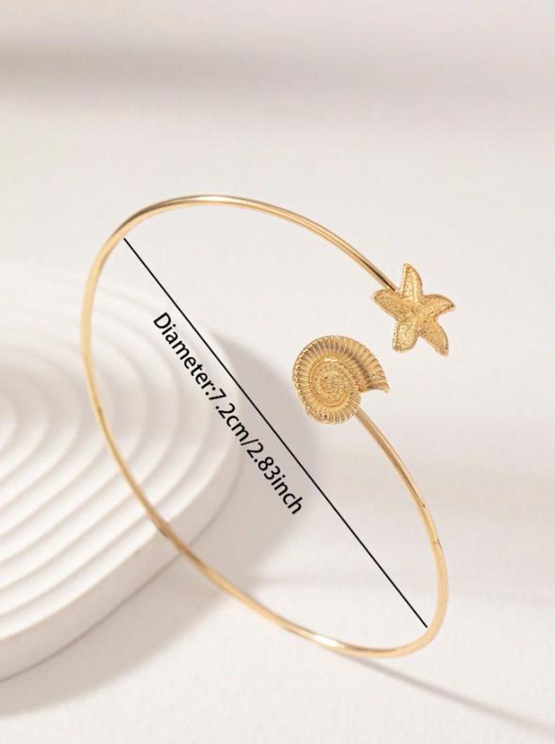 Minimalist Arm Cuff, Gold Upper Arm Band ,cuff,summer Vocation Sea Star ...