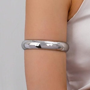 Minimalist Arm Cuff - Gold Upper Arm Band - Silver Arm Bracelet - Elegant Gift for Her