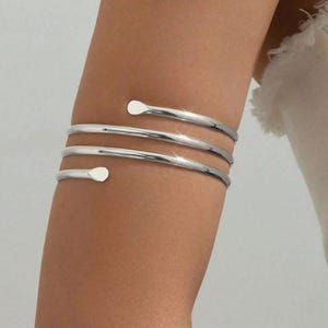 Minimalist Arm Cuff, Gold Arm Band, Gold Upper Arm Cuff Bracelet, Silver Arm Band, Gift