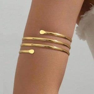Minimalist Arm Cuff, Gold Arm Band, Gold Upper Arm Cuff Bracelet, Silver Arm Band, Arm Cuff Gold, Gift