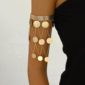 Minimalist Arm Cuff - Gold Upper Arm Band - Silver Arm Bracelet - Elegant Gift for He-Summer Body Jewelry-Gift for Women
