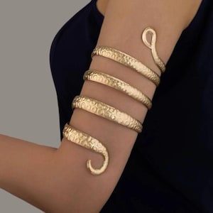 Minimalist Arm Cuff - Gold Upper Arm Band - Silver Arm Bracelet - Elegant Gift for Her