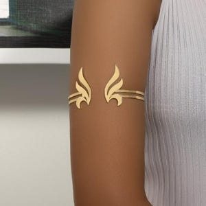 Minimalist Arm Cuff - Gold Upper Arm Band - Silver Arm Bracelet - Elegant Gift for Her