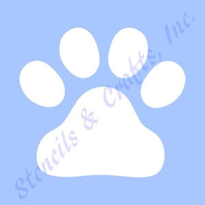 10&quot; PAW PRINT STENCIL, Paw Stencil, Reusable Stencil, Painting Stencil, Pattern, Art, Craft, Animal Paw Print Stencil, Animal Paws Template