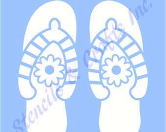 2", 3" FLIP FLOPS STENCIL, Beach Template, Sandals