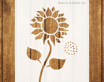 5.5" SUNFLOWER STENCIL, Primitive Stencil, Painting Stencil, Templates, Flower Stencil, Paint, Craft, Plant Stencil, Scrapbooking, Canvas
