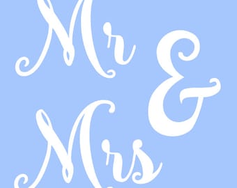 MR & MRS STENCIL, Wedding Stencil, Bridal Stencil