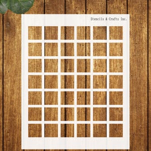 1" MOSAIC STENCIL, Square Stencil, Mosaic Templates, Geometric Stencil, Painting Stencil, Watercolor Chart Stencil, Craft, Paint, Art, Color