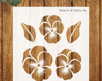 PANSY STENCIL, Flower Stencil, Flower Template, Garden Stencil, DIY Craft, Canvas, Art