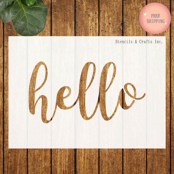 HELLO STENCIL, Multiple Sizes, Word Stencil, Craft Stencil, DIY Craft, Reusable Stencil,  Hello Pattern, Painting Stencil