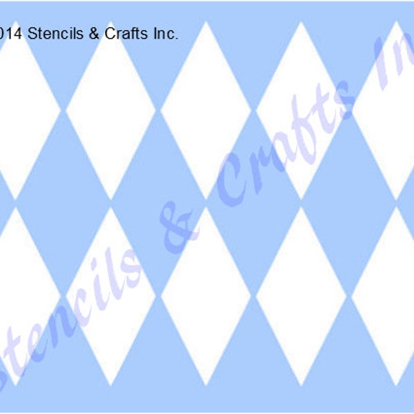 3" HARLEQUIN STENCIL, Harlequin Template Border,  Scrapbook, Pattern, Painting Stencil, Reusable Stencil, Paint, Art, Stencil Size 8" X 10"